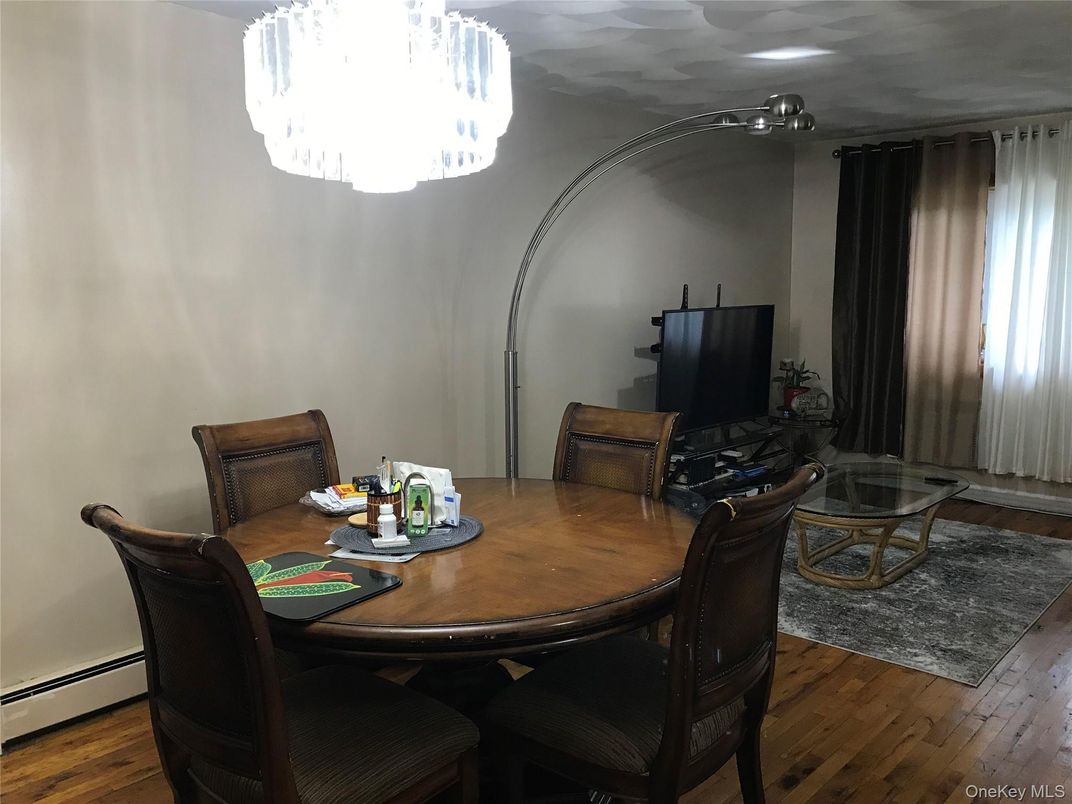 Chandelier, Dining room, Interior, Wood Texture Flooring