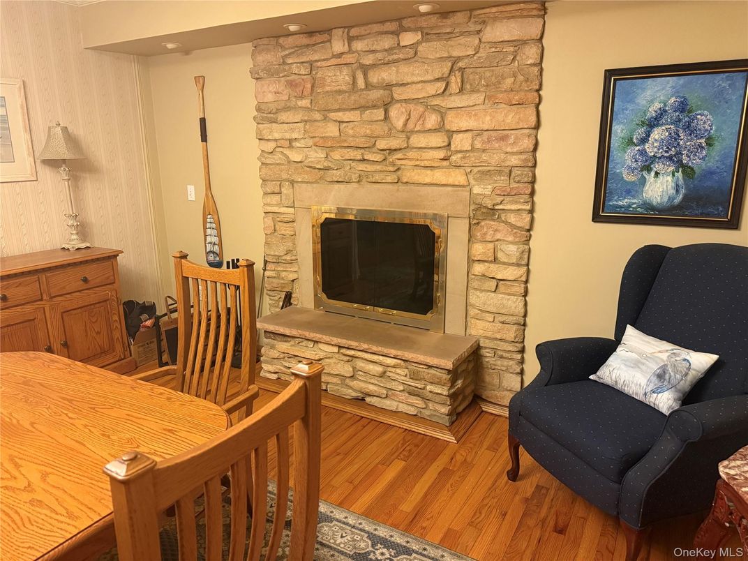 Fireplace, Interior, Stone Walls, Wood Texture Flooring