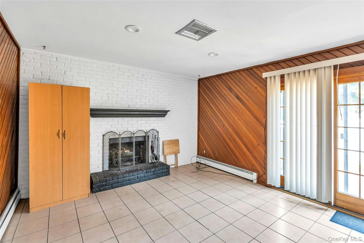 Fireplace, Interior, Recessed Lighting, Wooden Walls