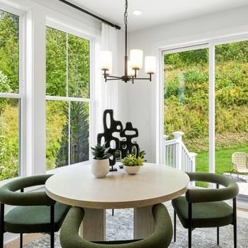Chandelier, Dining room, Interior, Recessed Lighting, Wood Texture Flooring