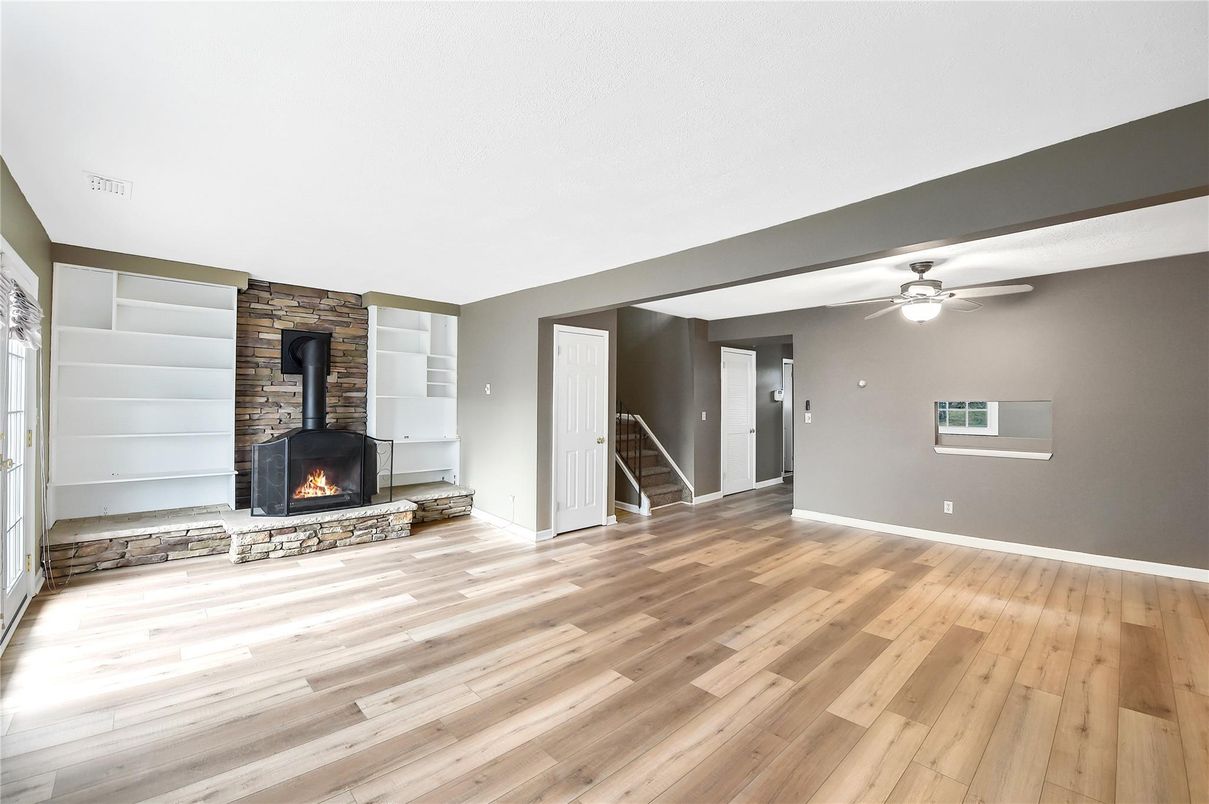 Empty room, Fireplace, Interior, Wood Texture Flooring