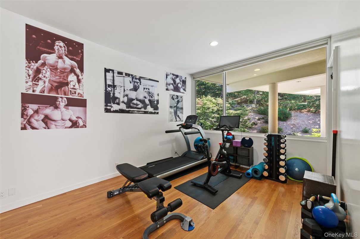 Fitness Equipment, Interior, Recessed Lighting, Wood Texture Flooring