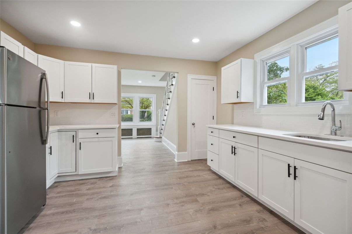 Interior, Kitchen, Recessed Lighting, Wood Texture Flooring
