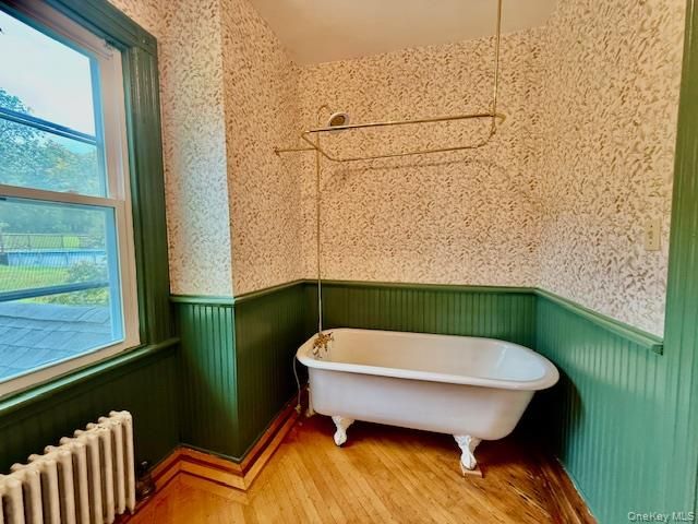 Bathroom, Free Standing Baths, Interior, Wood Texture Flooring
