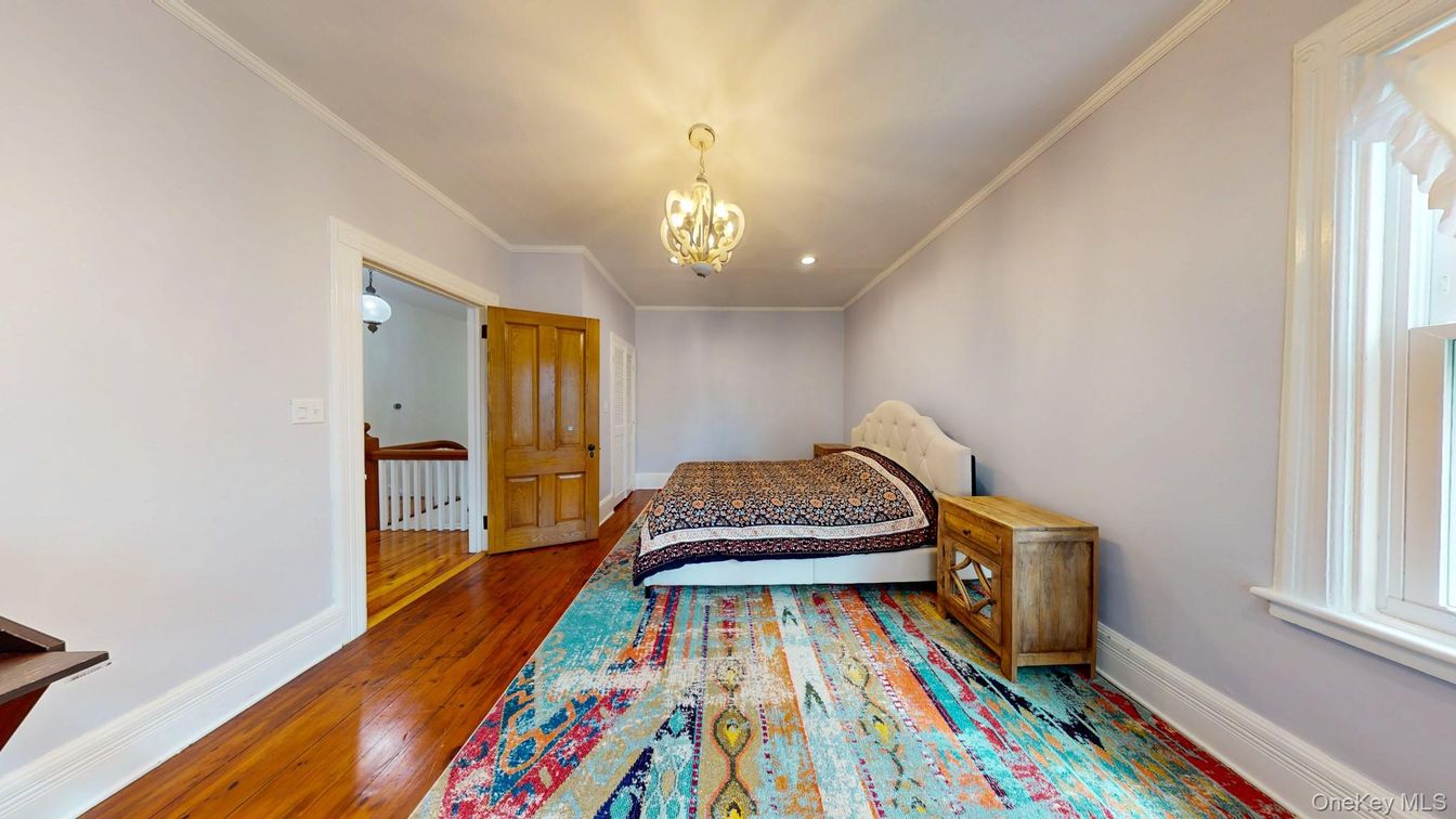 Bedroom, Interior, Pendant Lights, Wood Texture Flooring