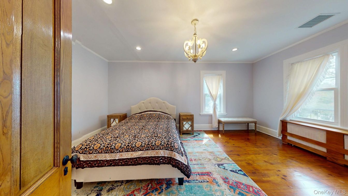 Bedroom, Interior, Pendant Lights, Recessed Lighting, Wood Texture Flooring
