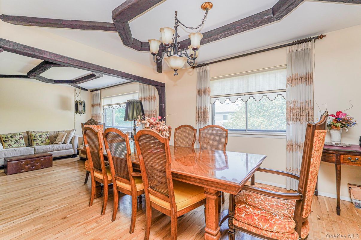 Chandelier, Dining room, Interior, Wood Texture Flooring