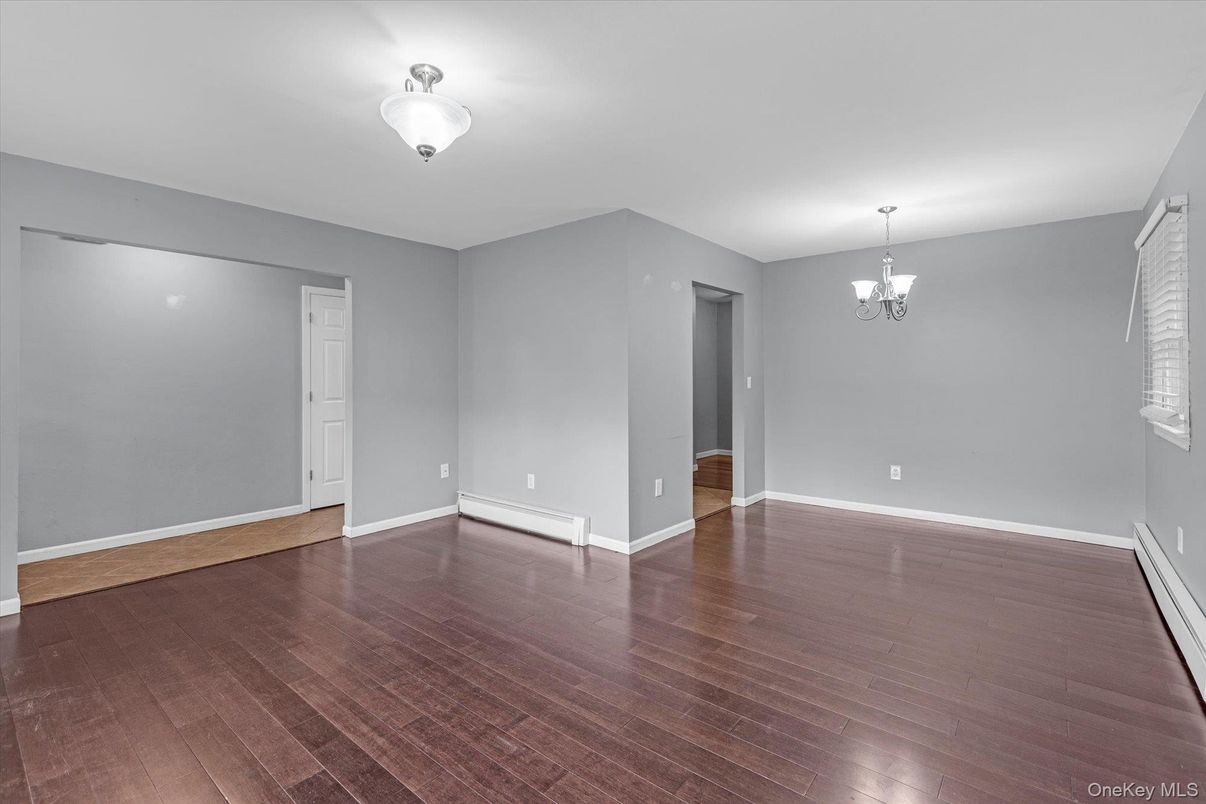 Chandelier, Empty room, Interior, Wood Texture Flooring