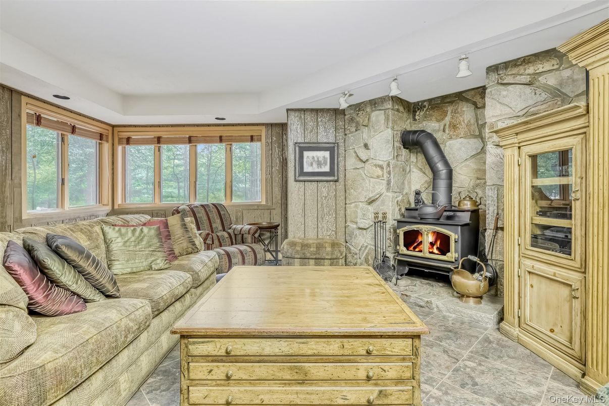 Fireplace, Interior, Living room, Stone Walls