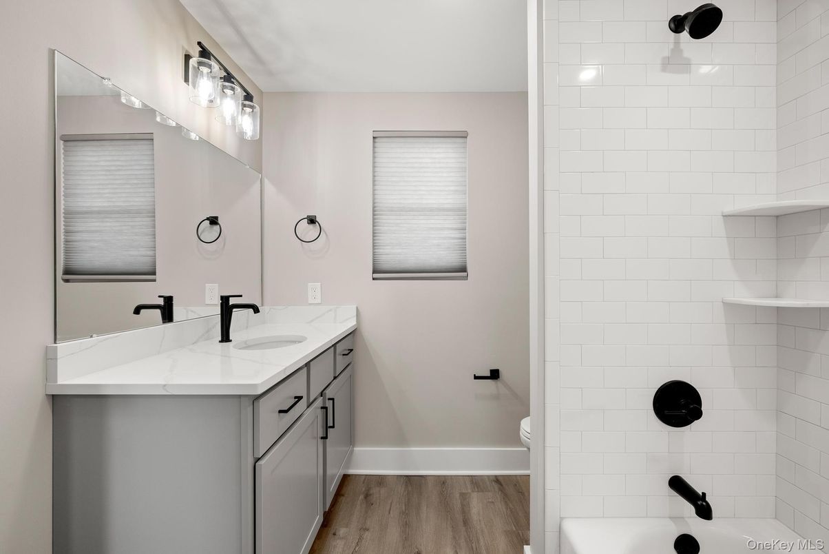 Bathroom, Dual Sink Vanities, Interior, Wood Texture Flooring