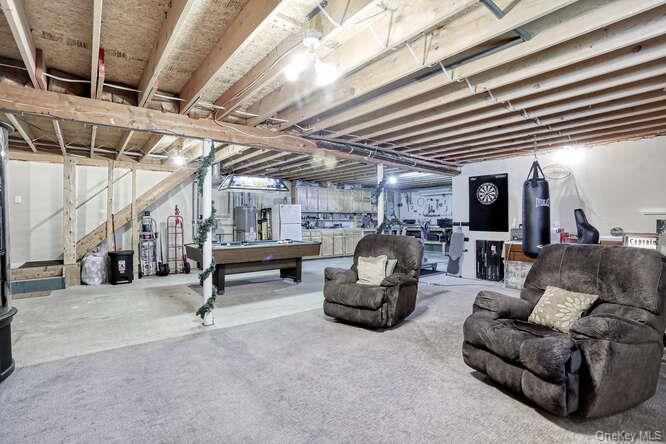 Billiard Table, Game Room, Interior, Wooden Beams