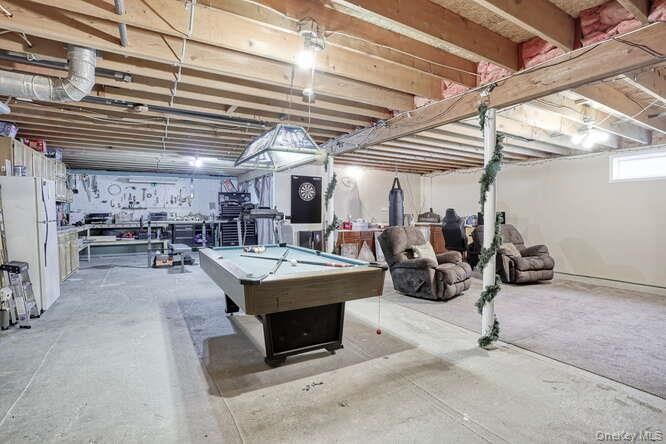 Billiard Table, Game Room, Interior, Wooden Beams