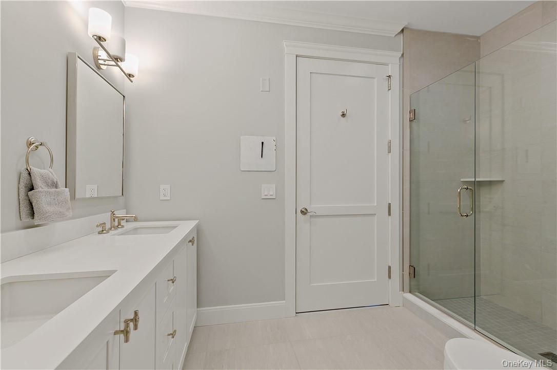 Bathroom, Dual Sink Vanities, Glass Shower, Interior