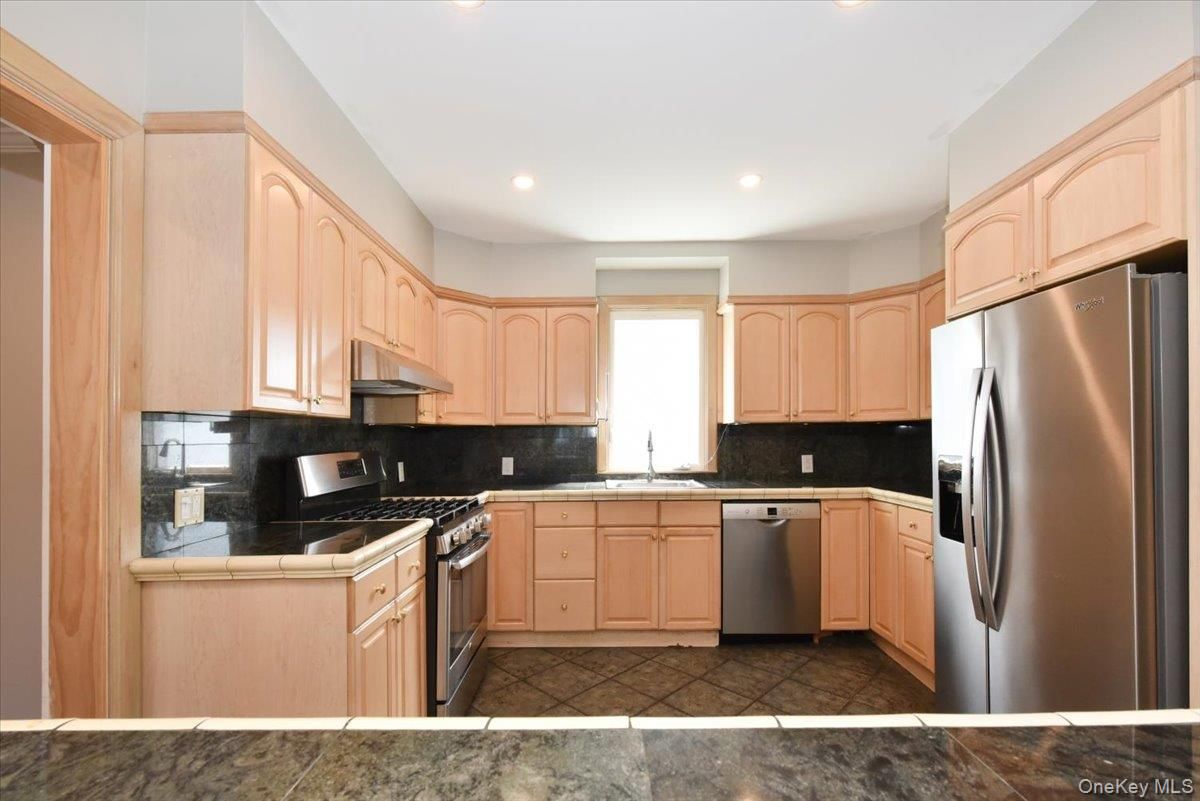 Interior, Kitchen, Recessed Lighting, Tile Countertops