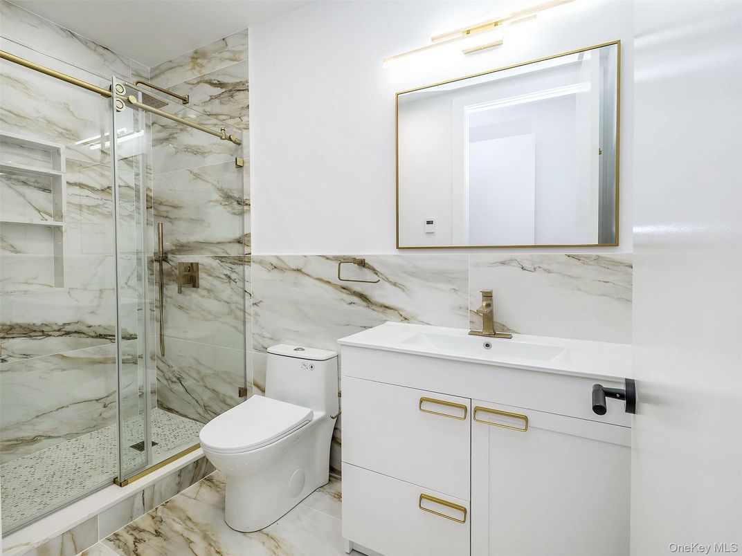 Bathroom, Glass Shower, Interior, Marble, Marble Walls