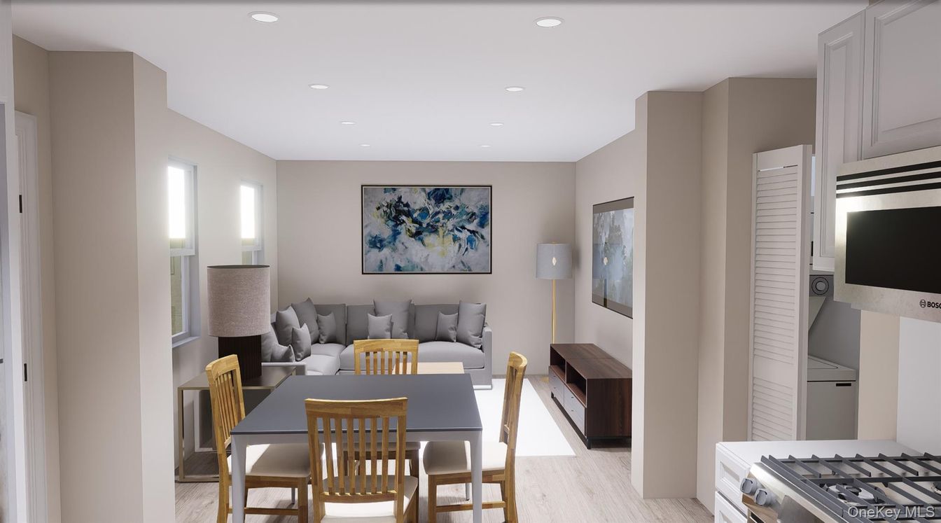 Dining room, Interior, Kitchen, Living room, Recessed Lighting
