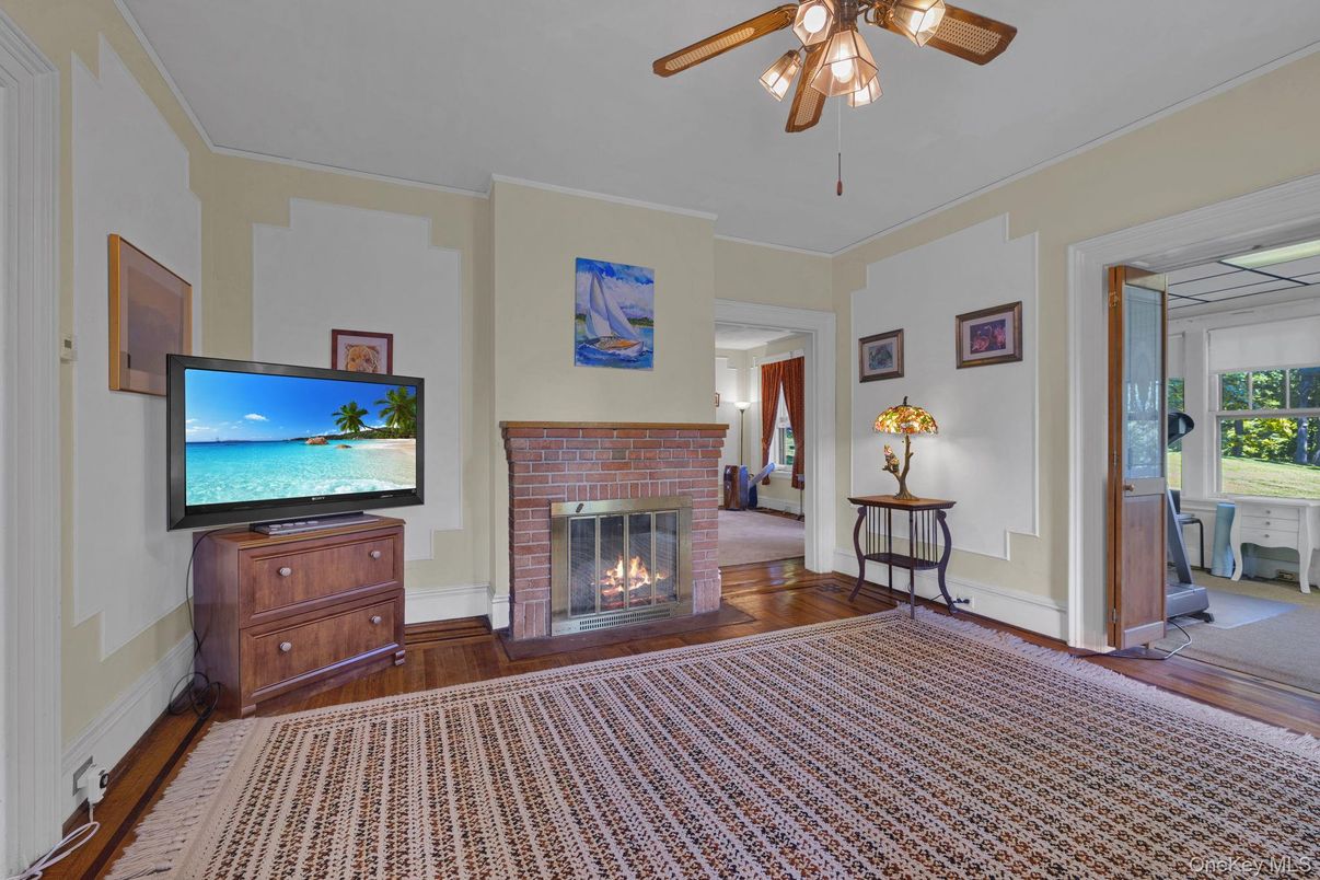 Fireplace, Interior, Wood Texture Flooring