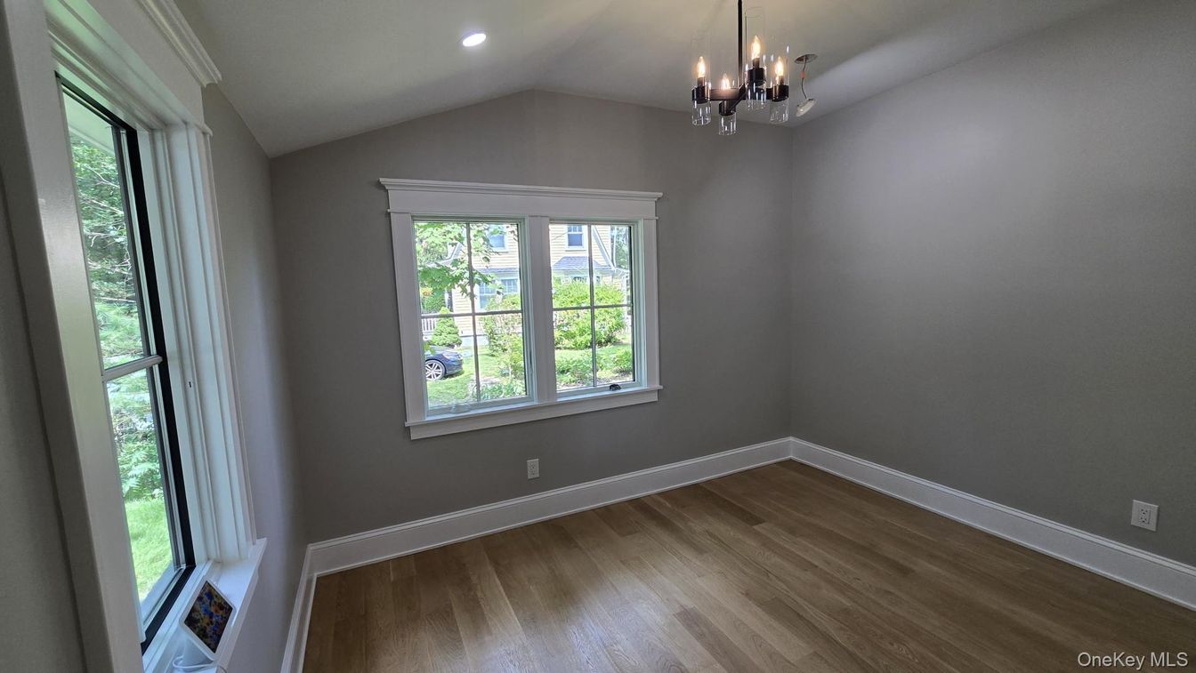 Empty room, Interior, Pendant Lights, Recessed Lighting, Wood Texture Flooring