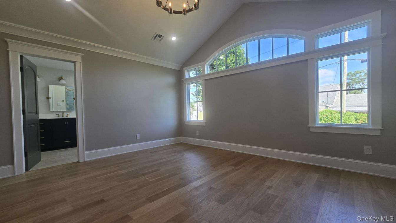 Bathroom, Empty room, Interior, Recessed Lighting, Wood Texture Flooring