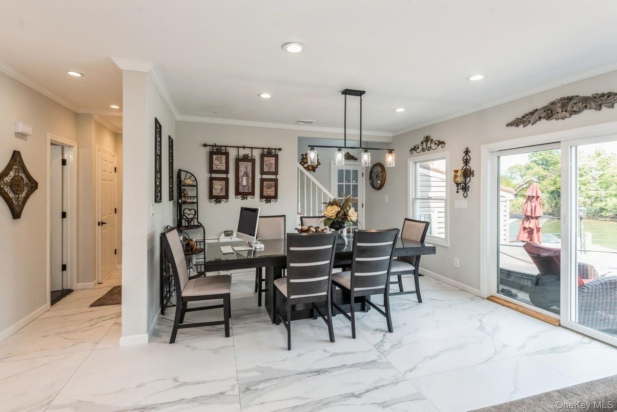 Home Office, Interior, Marble, Pendant Lights, Recessed Lighting
