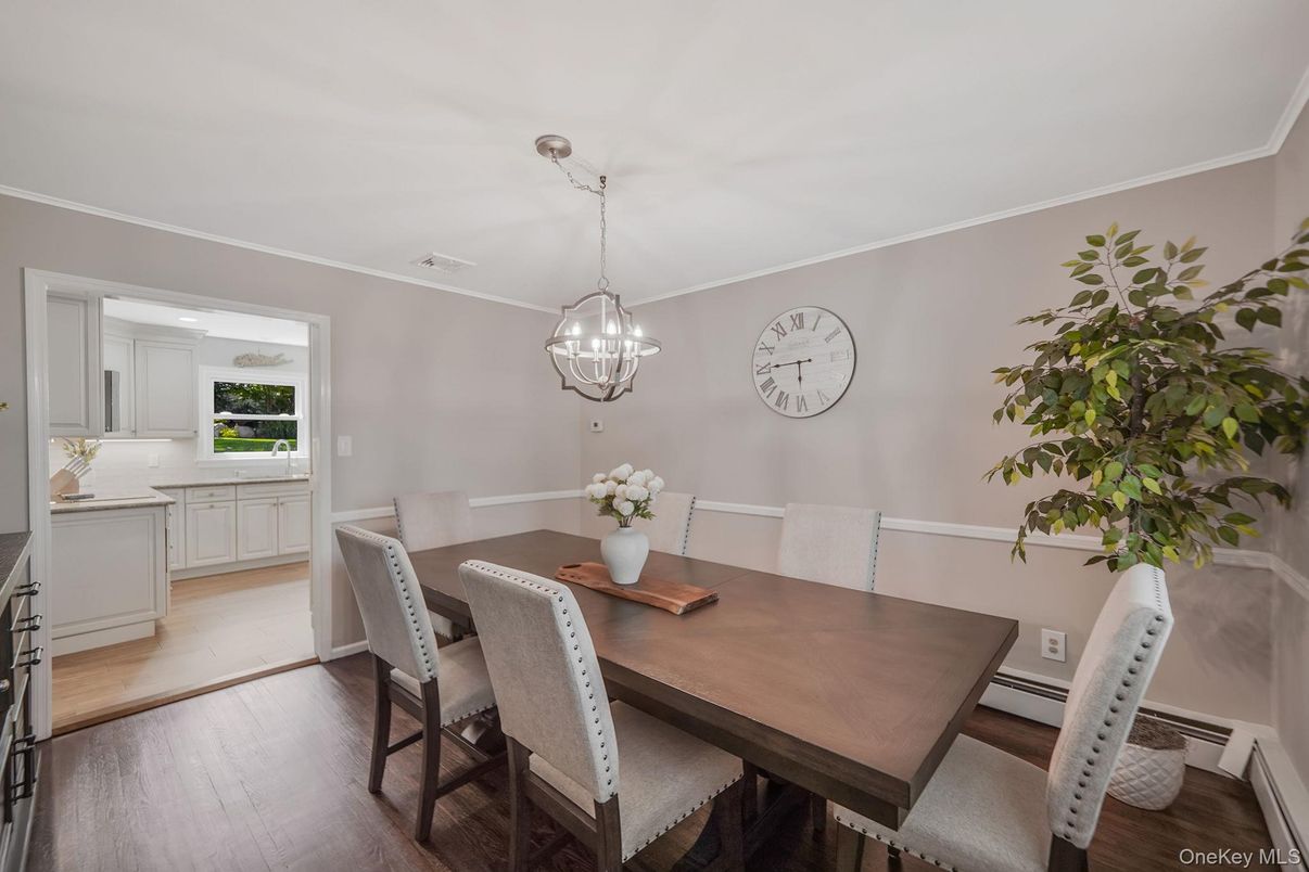 Chandelier, Dining room, Interior, Pendant Lights, Wood Texture Flooring