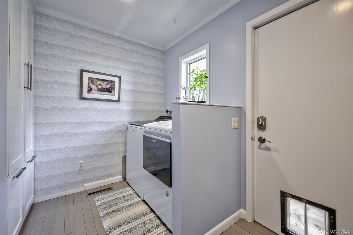Interior, Washer, Wood Texture Flooring