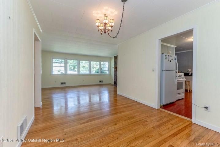 Chandelier, Empty room, Interior, Kitchen, Wood Texture Flooring