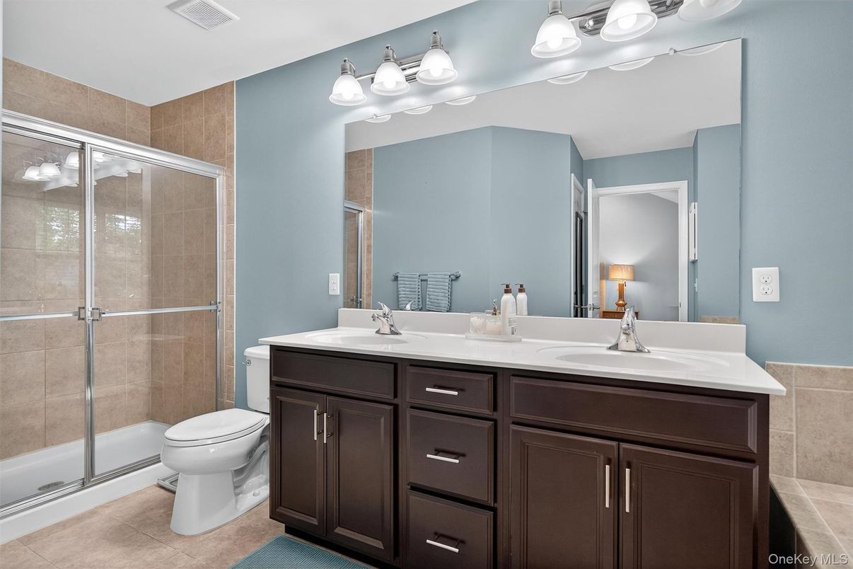 Bathroom, Dual Sink Vanities, Glass Shower, Interior
