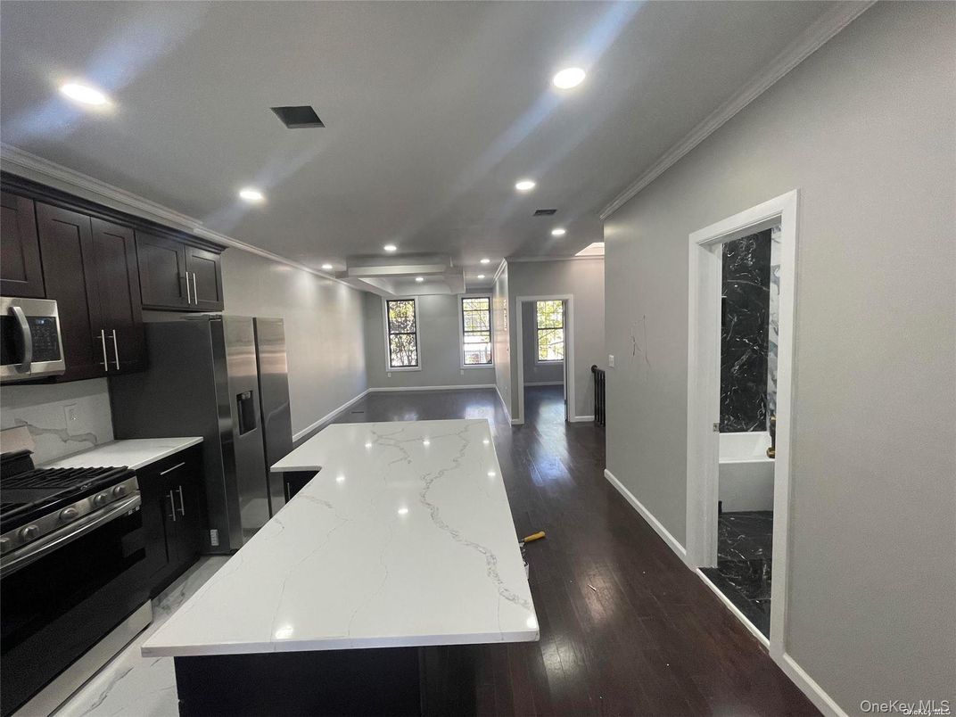 Interior, Kitchen, Recessed Lighting, Wood Texture Flooring