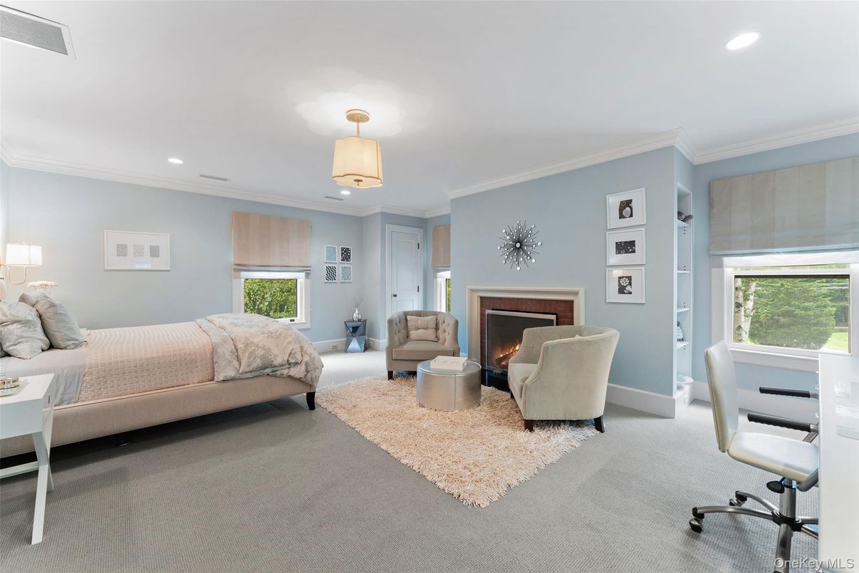 Bedroom, Fireplace, Interior, Recessed Lighting