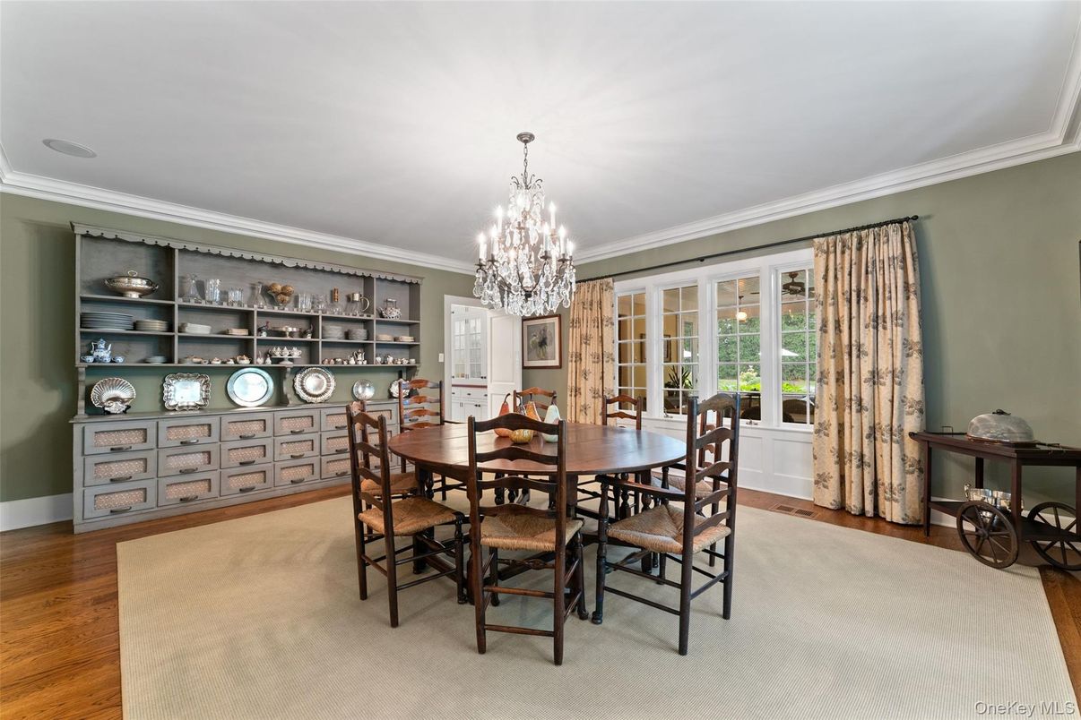 Chandelier, Dining room, Interior, Wood Texture Flooring