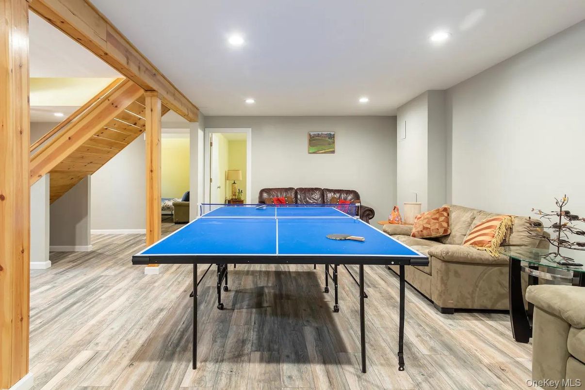 Game Room, Interior, Recessed Lighting, Wood Texture Flooring