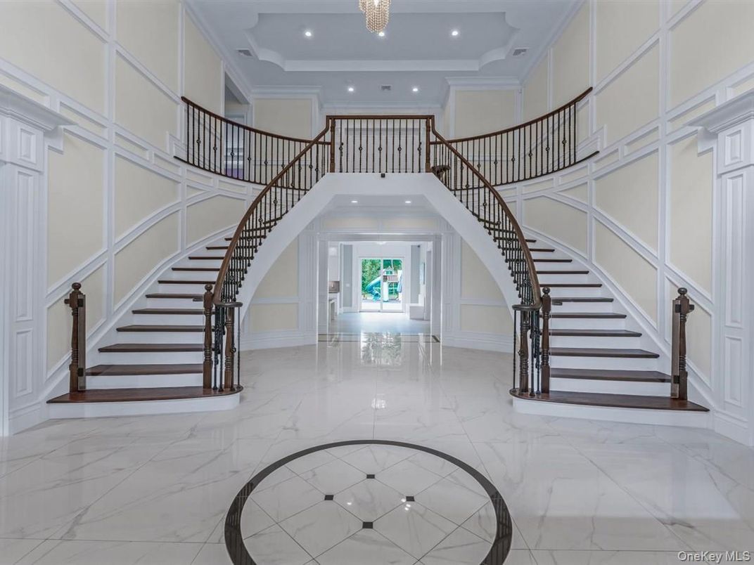 Chandelier, Interior, Marble, Recessed Lighting