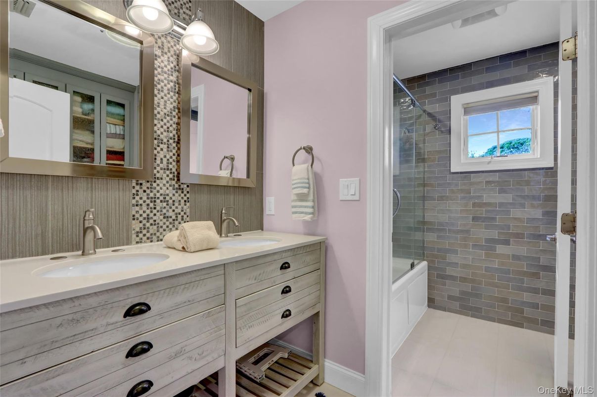 Bathroom, Dual Sink Vanities, Glass Shower, Interior