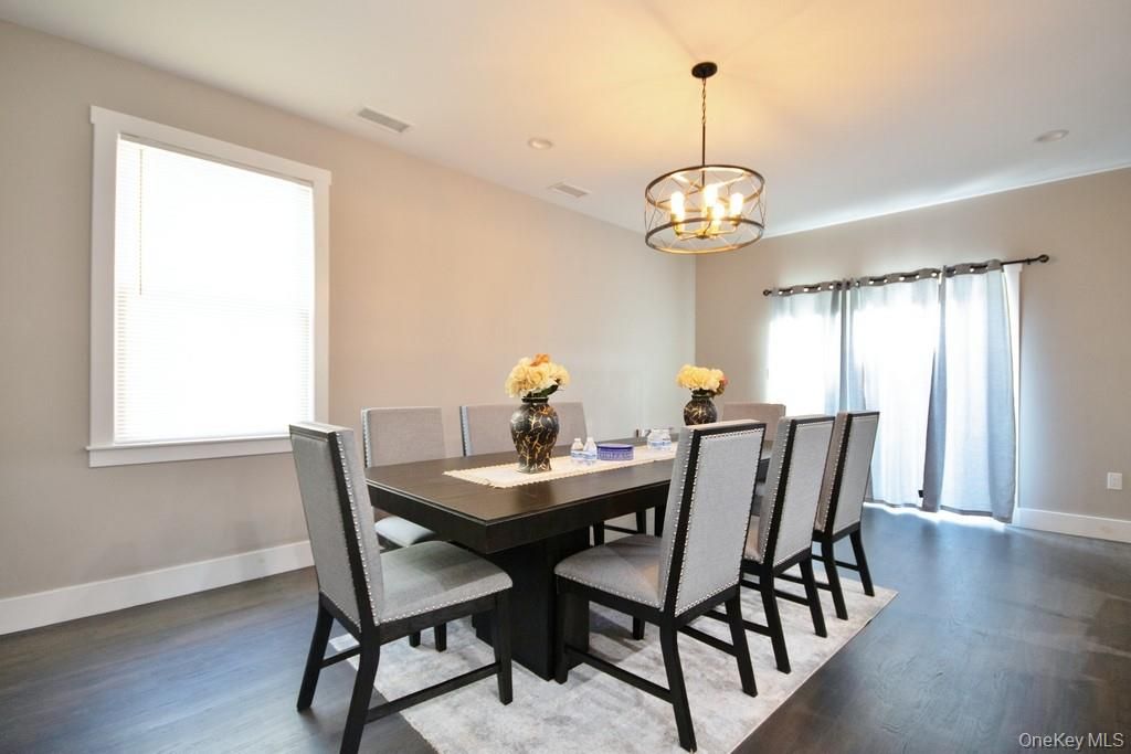 Chandelier, Dining room, Interior, Pendant Lights, Wood Texture Flooring