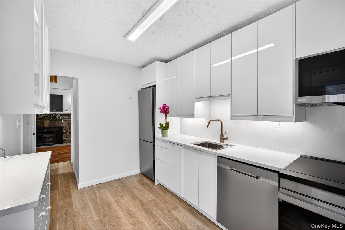 Interior, Kitchen, Stainless Steel Appliances, Wood Texture Flooring