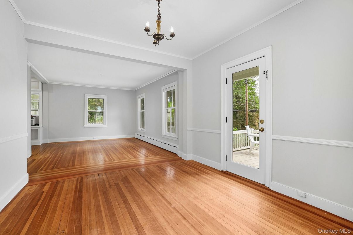 Chandelier, Empty room, Interior, Wood Texture Flooring