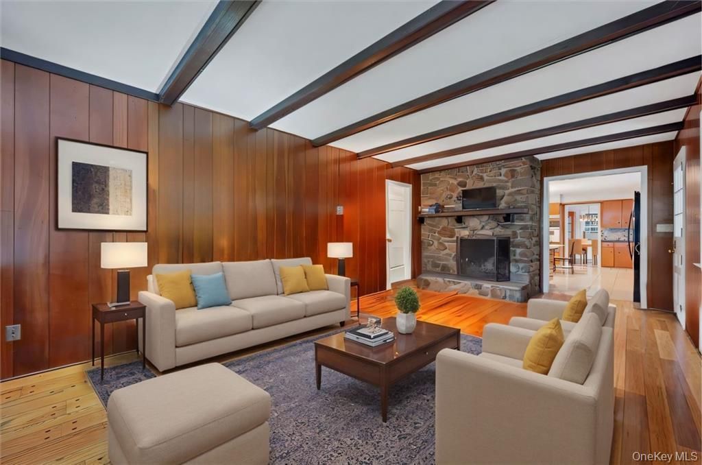 Fireplace, Interior, Living room, Stone Walls, Wood Texture Flooring, Wooden Walls