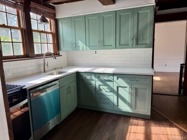 Interior, Kitchen, Pendant Lights, Stainless Steel Appliances, Wood Texture Flooring