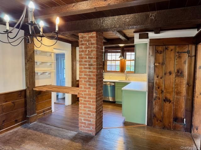 Interior, Stone Walls, Wooden Beams, Wooden Ceilings, Wood Texture Flooring