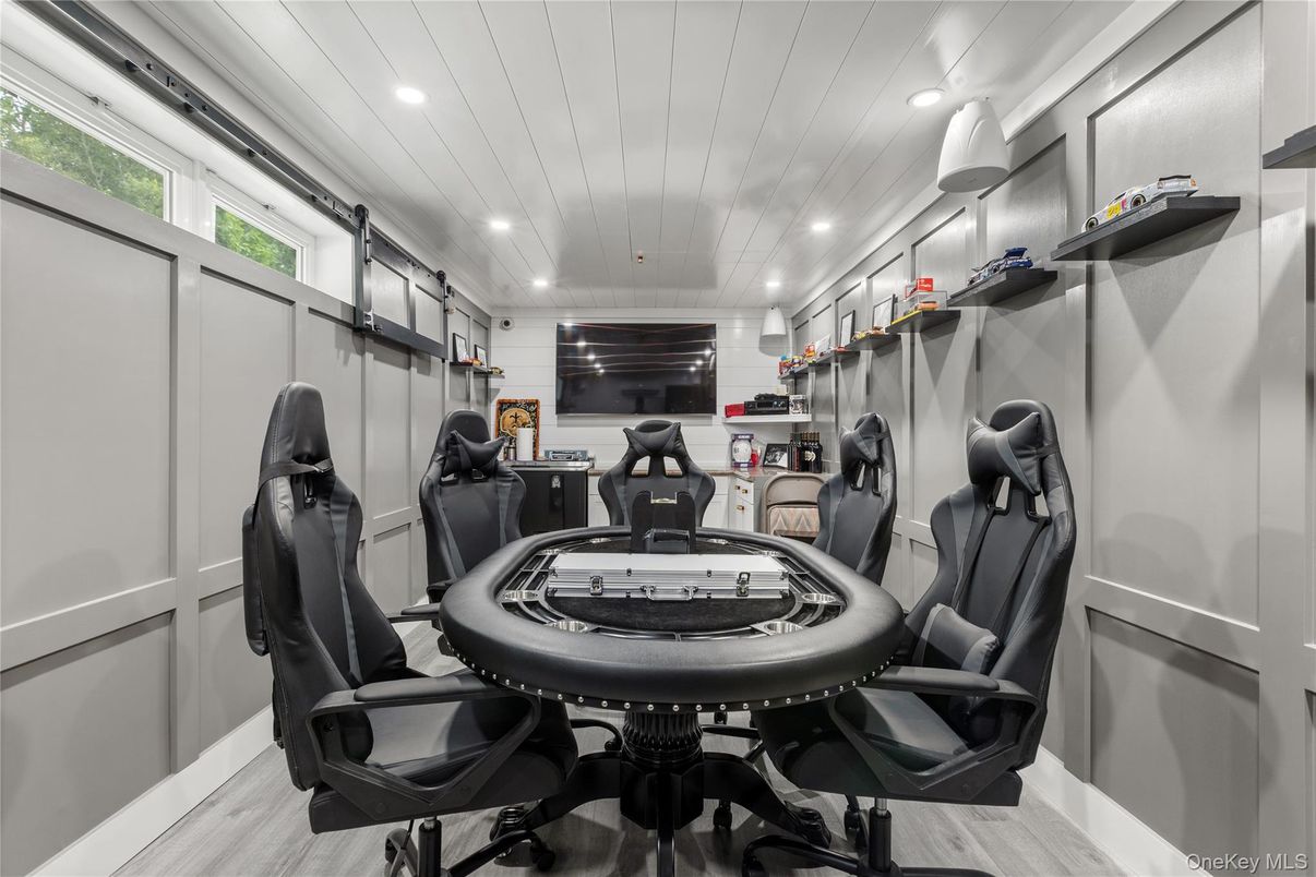 Game Room, Interior, Recessed Lighting, Wood Texture Flooring