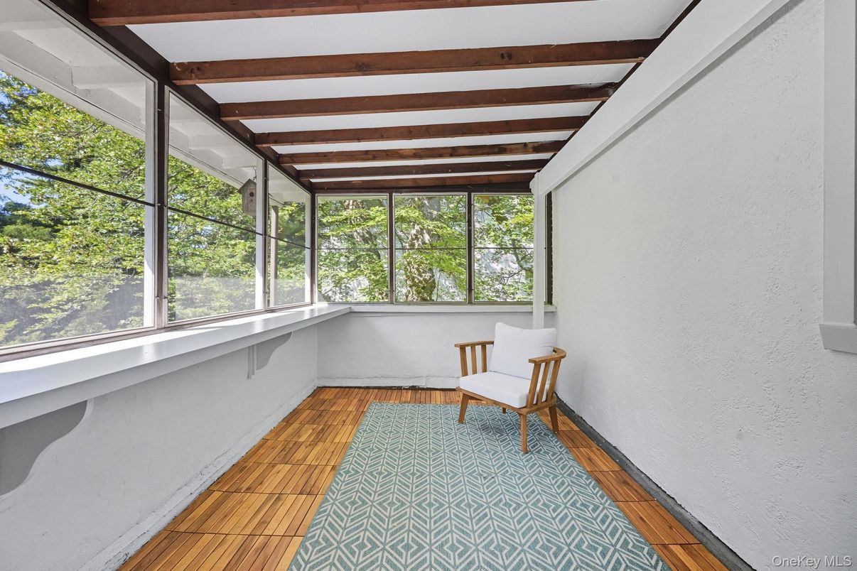 Interior, Sun Room, Wooden Beams, Wood Texture Flooring