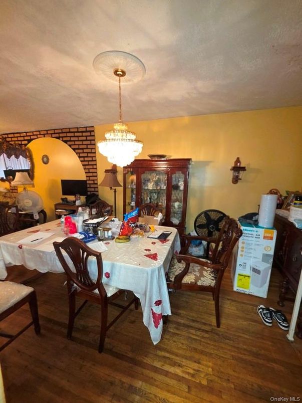 Chandelier, Dining room, Interior, Wood Texture Flooring