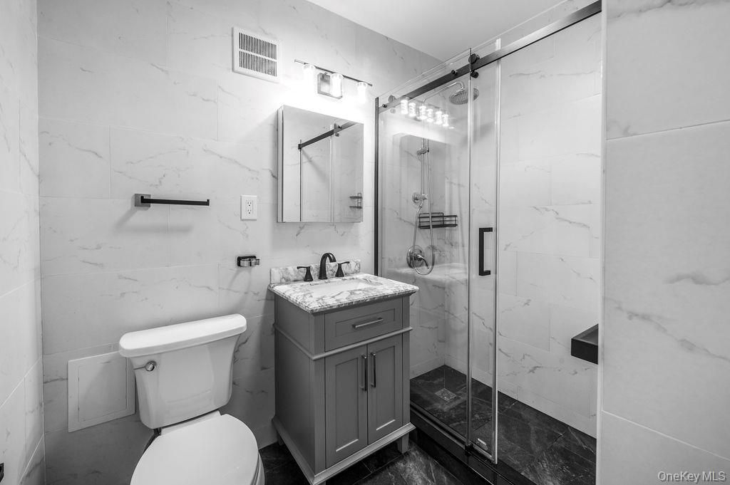 Bathroom, Glass Shower, Interior, Marble Walls