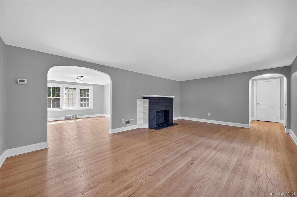 Empty room, Fireplace, Interior, Wood Texture Flooring