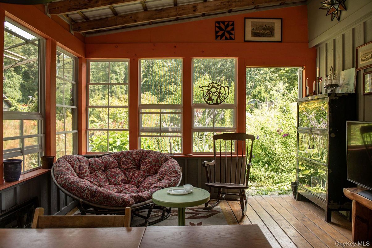 Interior, Sun Room, Wooden Beams, Wood Texture Flooring