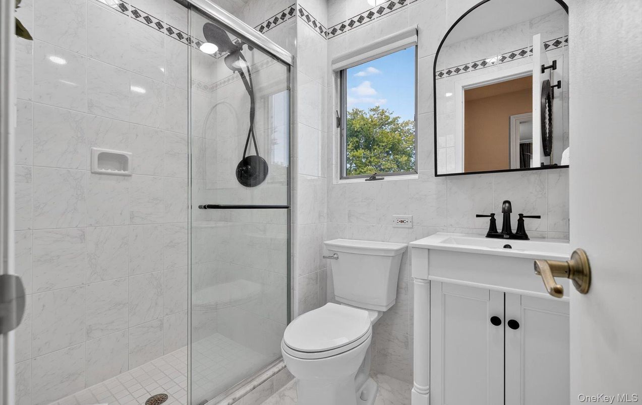 Bathroom, Glass Shower, Interior, Marble Walls