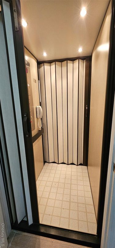 Elevator, Interior, Recessed Lighting, Wooden Walls