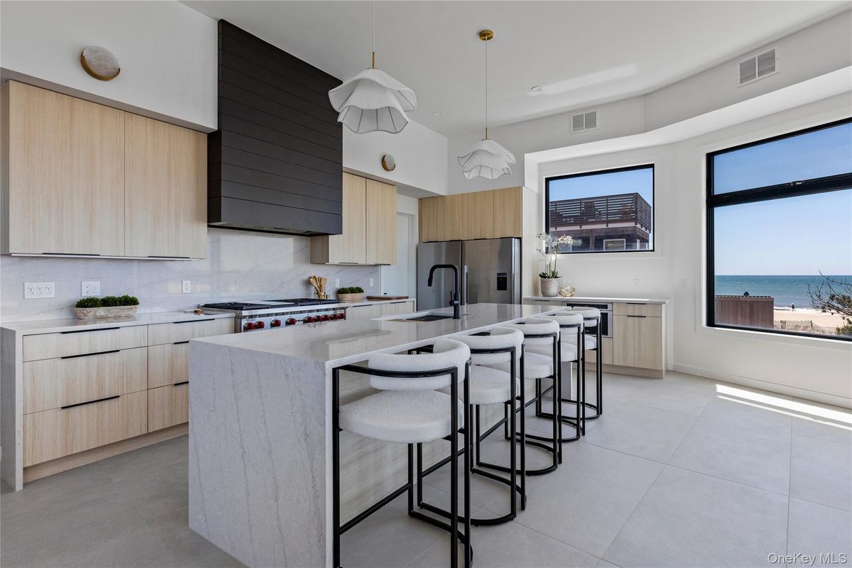 Interior, Kitchen, Pendant Lights, Stainless Steel Appliances, Water