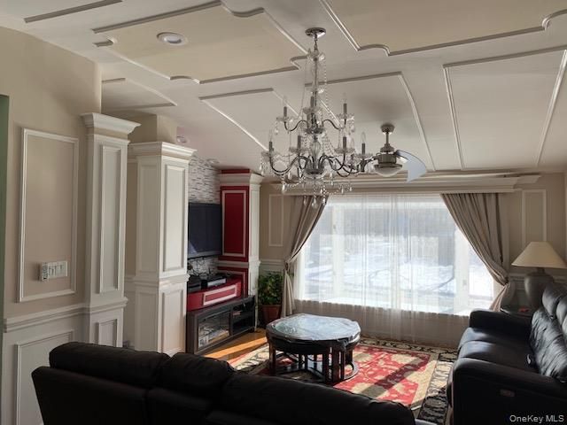 Chandelier, Interior, Living room, Recessed Lighting